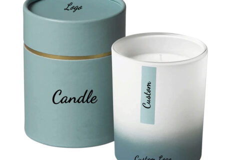 Wholesale Custom Logo Printed Candle Cylinder Paper Tube Packaging Scented Candle Rigid Box
