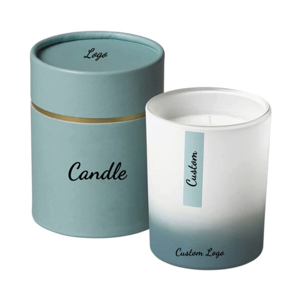 Wholesale Custom Logo Printed Candle Cylinder Paper Tube Packaging Scented Candle Rigid Box